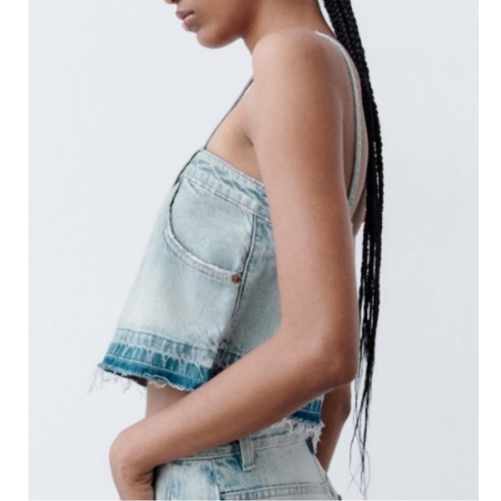 Zara - Denim Crop Tank Top